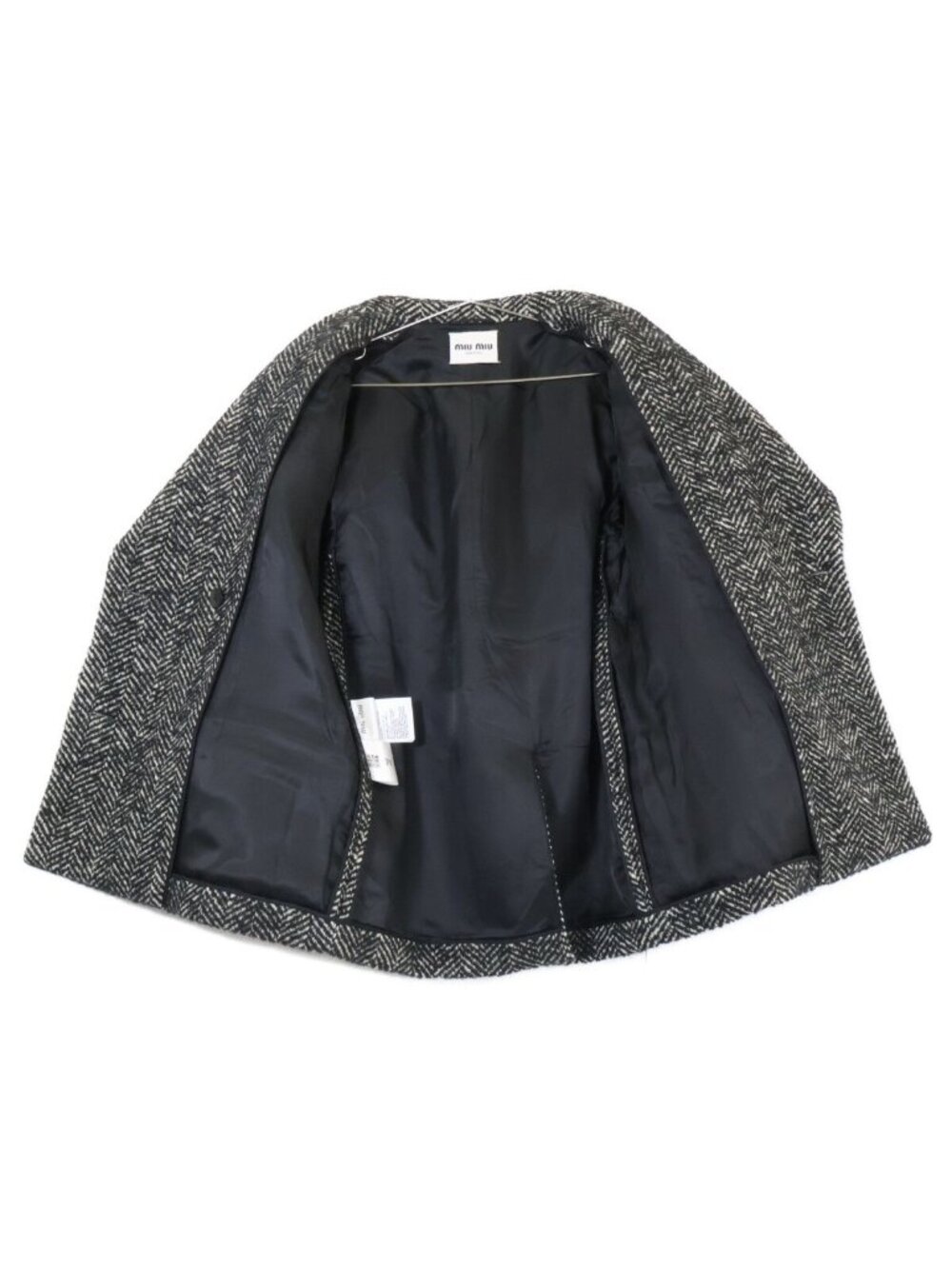 Miu Miu Herringbone Flannel Chest Blanc Jacket 38 - Picture 4 of 9